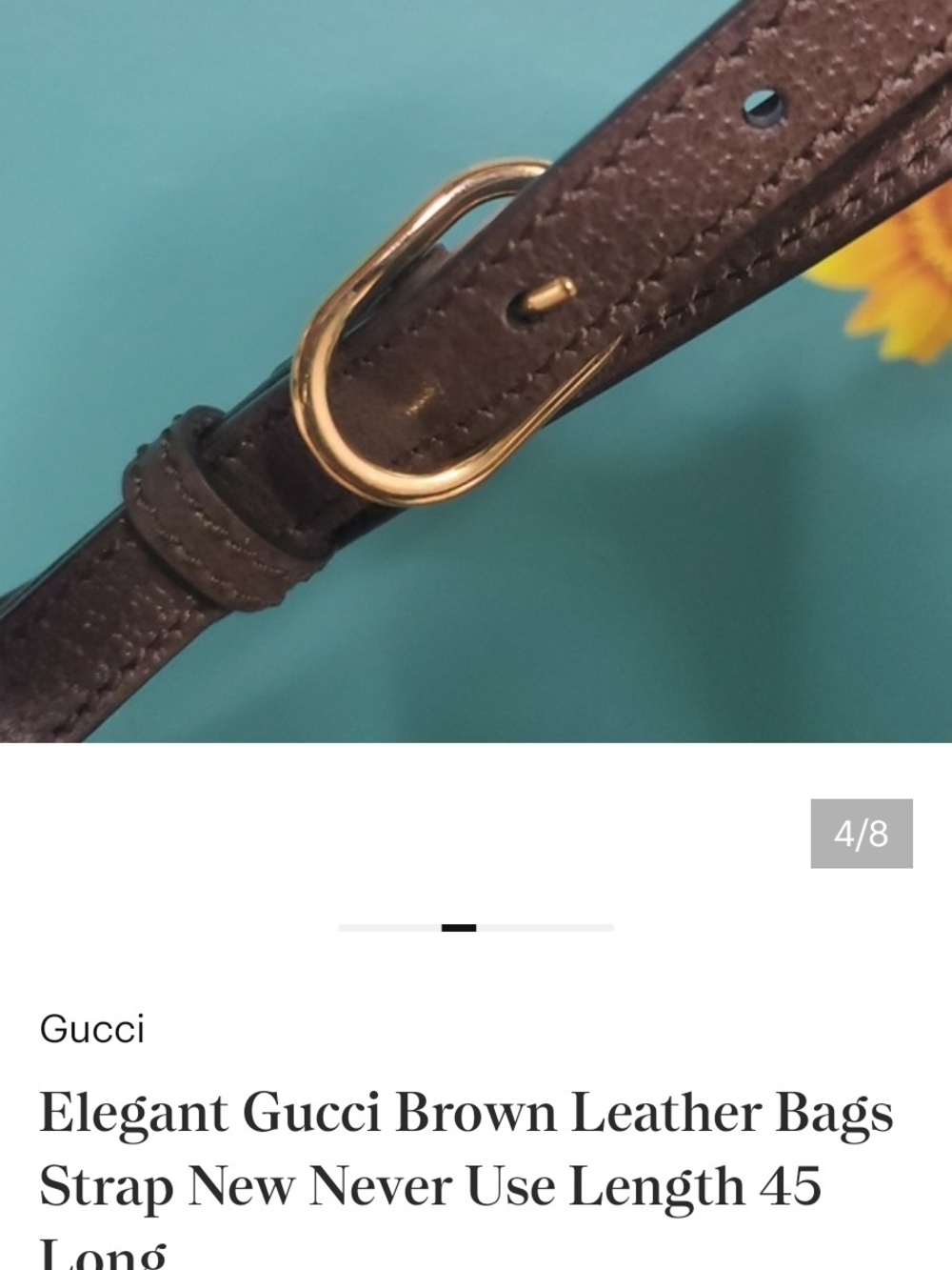 Gucci Brown Leather Strap with Gold Stud